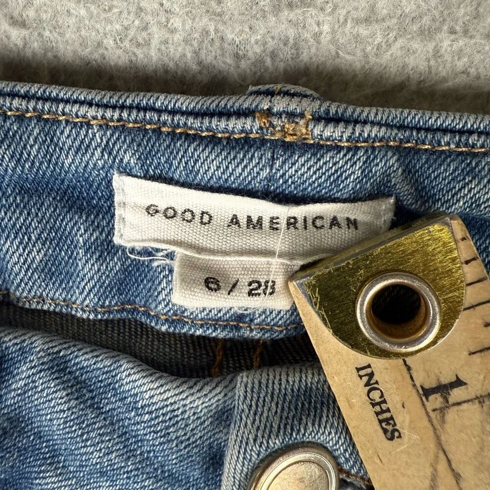 Good American Womens Size 6/28 Skinny Leg Denim Jeans Blue High Rise Pockets - Picture 4 of 8